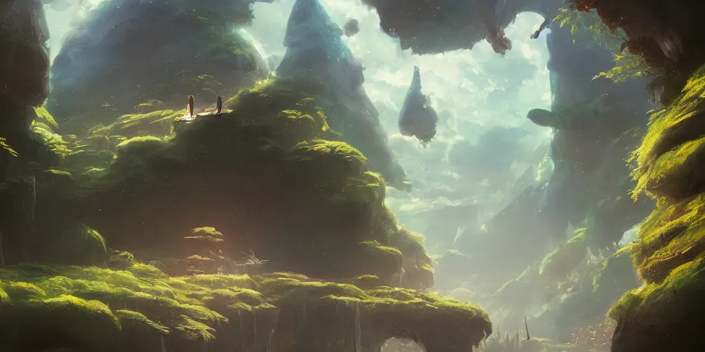 Image similar to a dream world, highly detailed oil painting, Jessica Rossier, Studio Ghibli, digital art, octane render, beautiful composition, trending on artstation, masterpiece