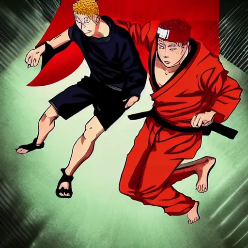 Prompt: Matthew Stafford as Yuji Itadori in Jujutsu Kaisen