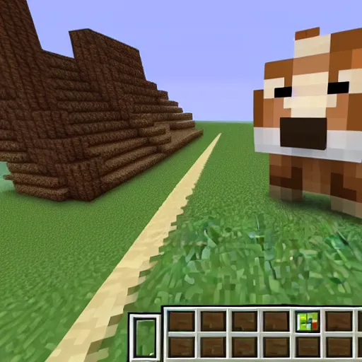 Prompt: hamster in minecraft