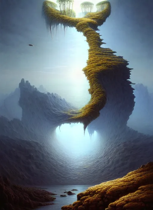 Image similar to a hyper - detailed 3 d render of nature using all life as an aperture to see itself, surrealism!!!!! surreal concept art, lifelike, photorealistic, digital painting, aesthetic, smooth, sharp focus, artstation hd, by greg rutkowski, bruce pennington, valentina remenar and asher duran,