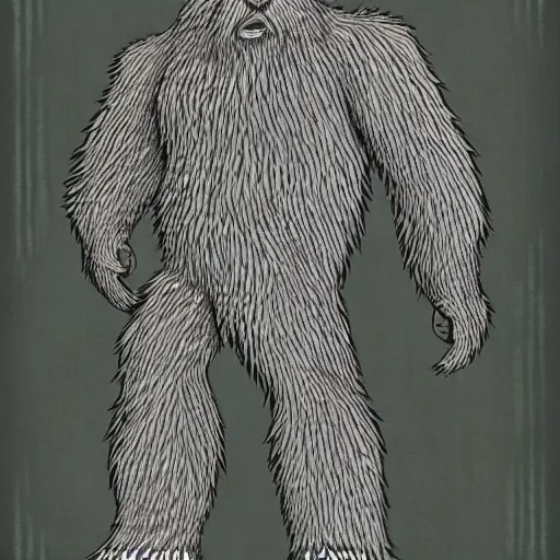 Image similar to Sasquatch, Hiroaki Tsutsumi style