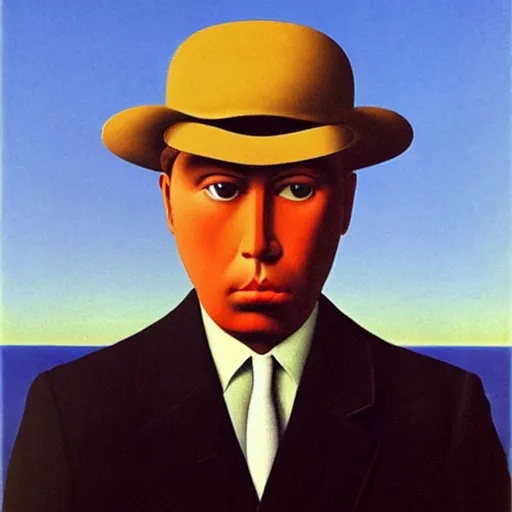 Prompt: The Son of a Man by Rene Magritte