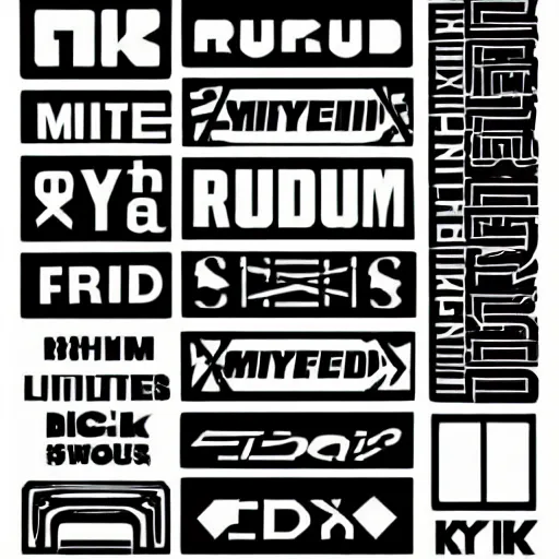 black on white graphic design typography stickers in | Stable Diffusion ...