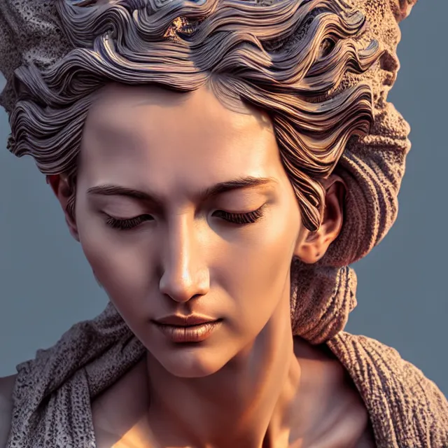 Image similar to statue woman, highly detailed, 4 k, hdr, smooth, sharp focus, high resolution, award - winning photo, artgerm, photorealistic