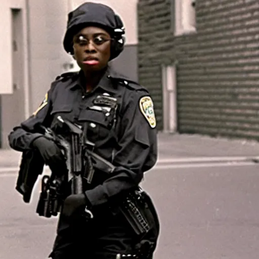 Image similar to a film still dawyne Johnson as police swat