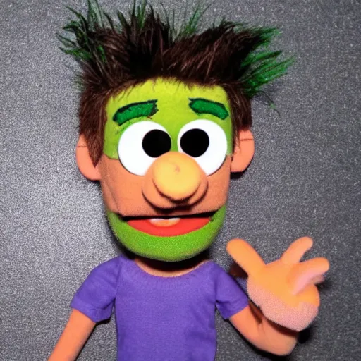 Prompt: jacksepticeye as a muppet