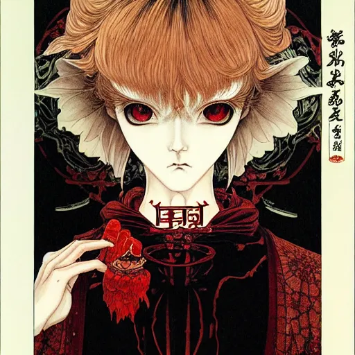 Image similar to prompt: Portrait painted in neo-gothic style drawn by Katsuhiro Otomo and Takato Yamamoto, inspired by Fables, china doll face, smooth face feature, intricate oil painting, high detail, sharp high detail, manga and anime 2000