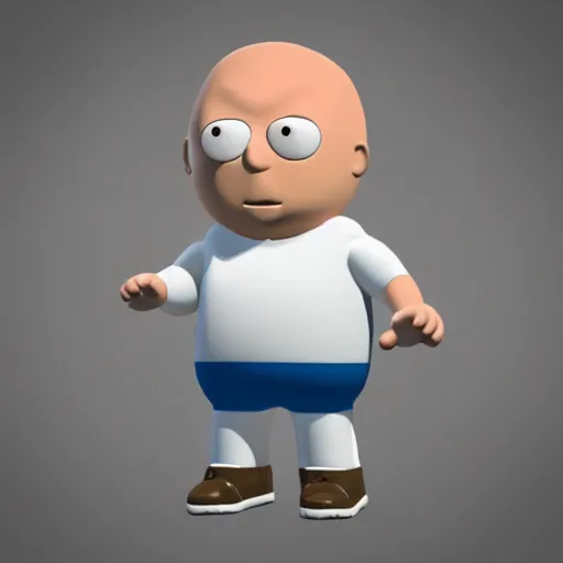 Image similar to 3d render of stewie griffin