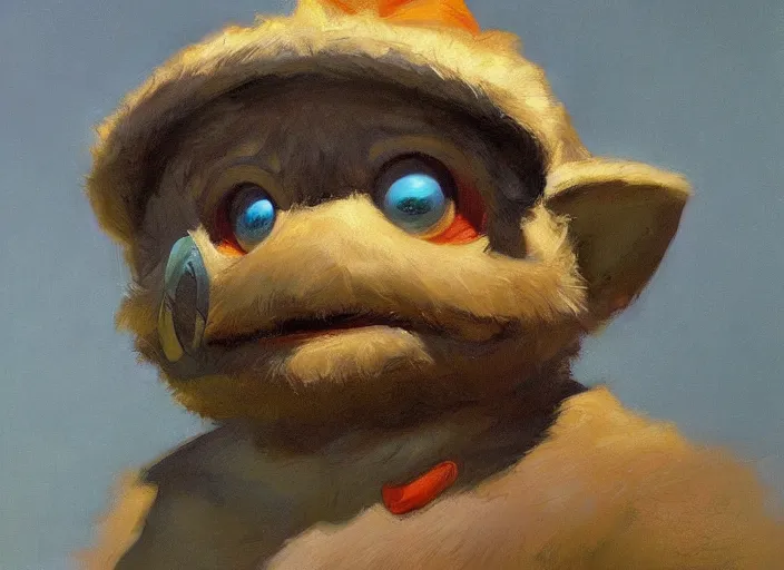 Image similar to a highly detailed beautiful portrait of teemo, by gregory manchess, james gurney, james jean