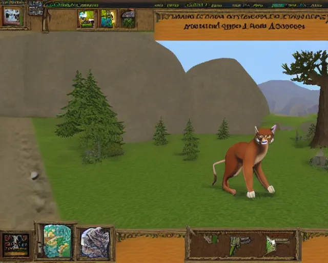 Prompt: mountain lion in old school runescape full screen