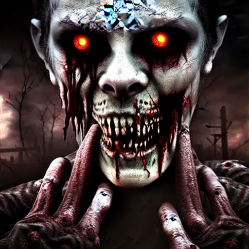Prompt: creepy nightmare fuel zombie horde apocalypse, cinematic, cinematography, still, incredible detail, photorealistic, epic, horror, scary, render, living dead, ghouls, monsters, vfx, cgi, render, cover art, poster art