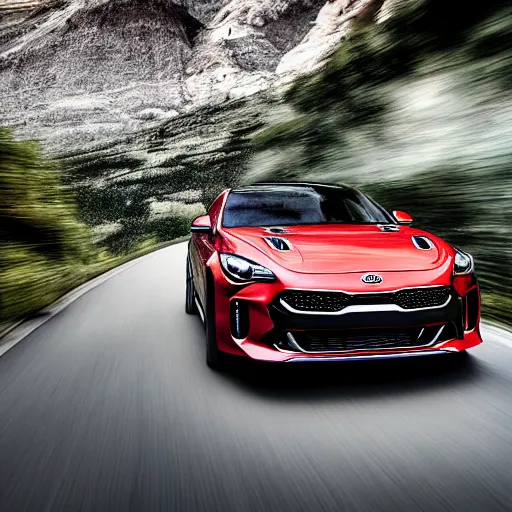 Prompt: kia stinger gt driving into Mordor | wide angle photograph | high resolution