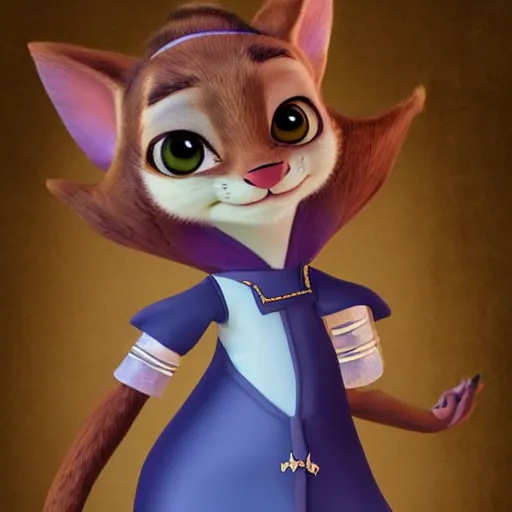 Prompt: princes jasmin, anthropomorphic cat, in the style of zootopia, highly detailed - n 6