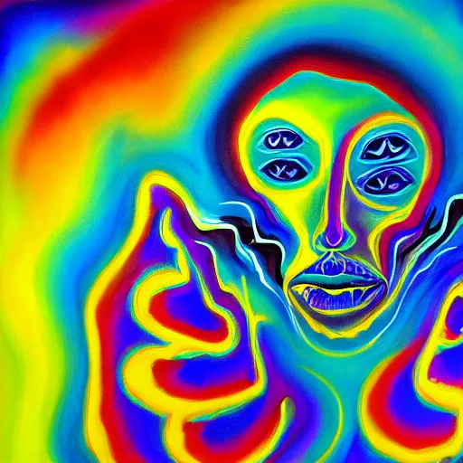 Prompt: psychedelic painting of the soul