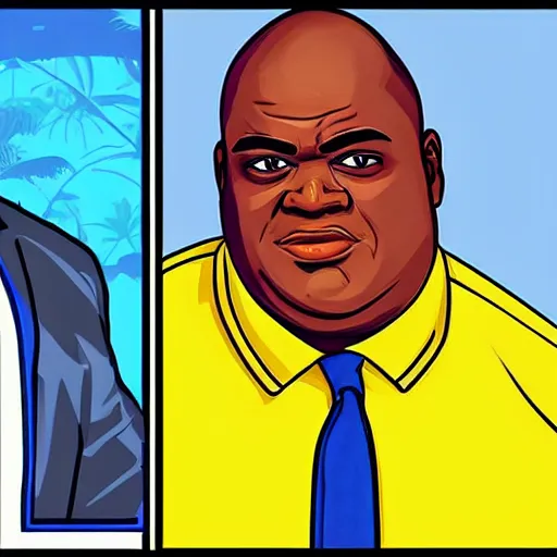 Prompt: Lavell Crawford aka Huell Babineaux from Better Call Saul as a GTA character portrait, Grand Theft Auto, GTA cover art