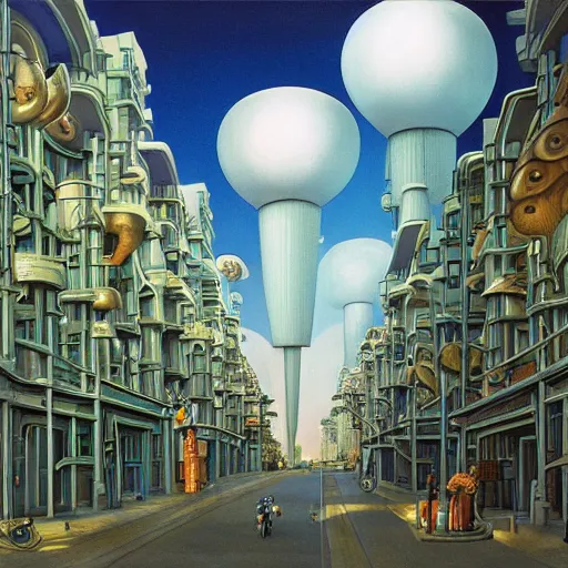 Image similar to scifi advanced mushroom city streets, modern architecture, by marianne north, by michael parkes, concept art