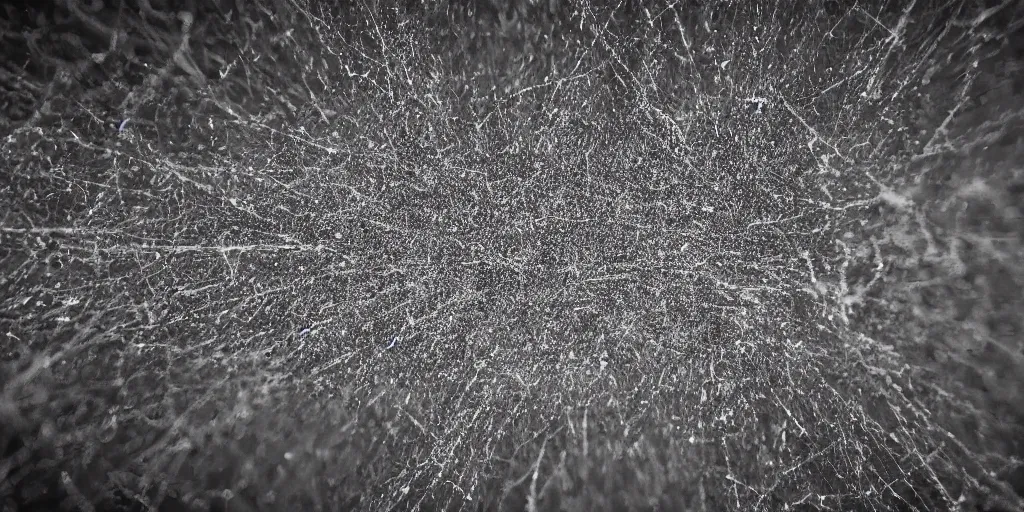 Image similar to an airborne virus made out of microscopic metal nano wires. shot by darren aronofsky, 4 k