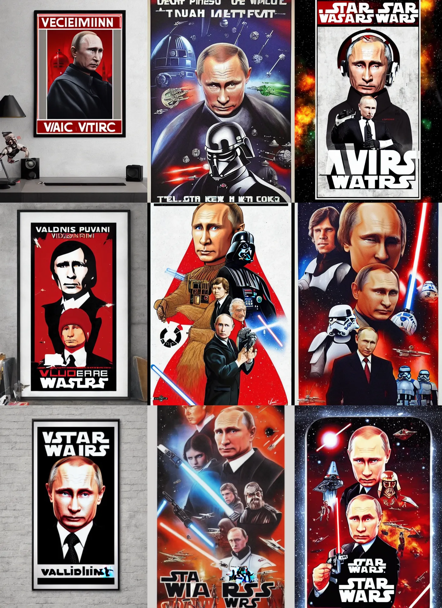 Prompt: vladimir putin star wars poster