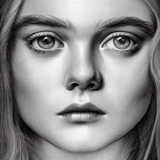 Prompt: professional painting of Elle Fanning in the style of Mark Brooks, head and shoulders portrait, symmetrical facial features, smooth, sharp focus, illustration, intricate, stormy weather, extremely detailed masterpiece,
