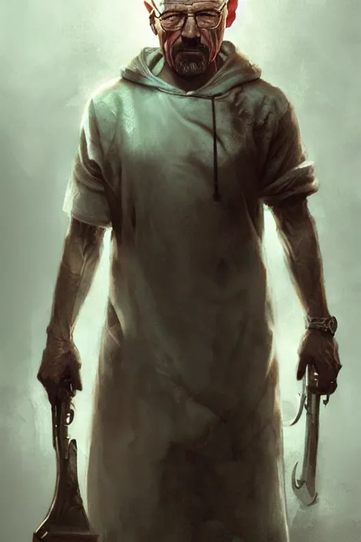 Prompt: character art by bastien lecouffe - deharme, walter white, absolute chad