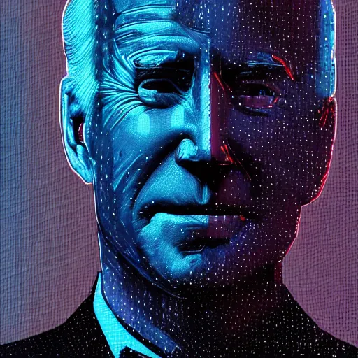 Image similar to joe biden portrait made out of galaxies, beautiful, cyborg, cinematic comic book art, realistic, highly detailed, octane render