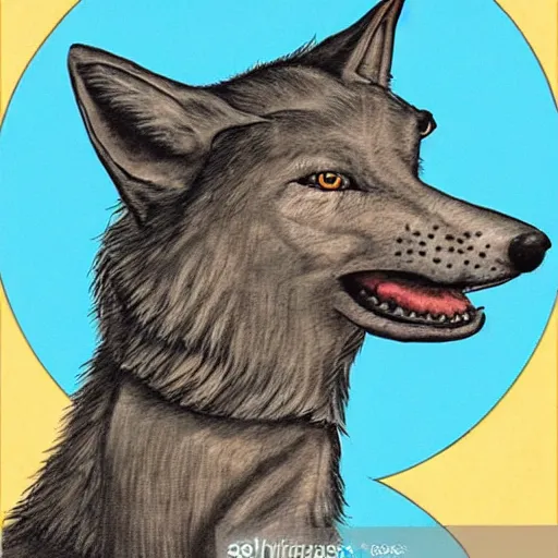 Prompt: portrait of retarded wolf, propaganda style