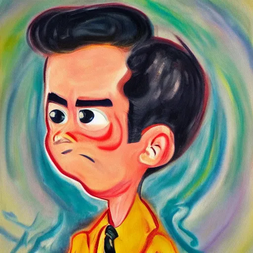 Image similar to Jimmy Neutron painting by Edvard Munch