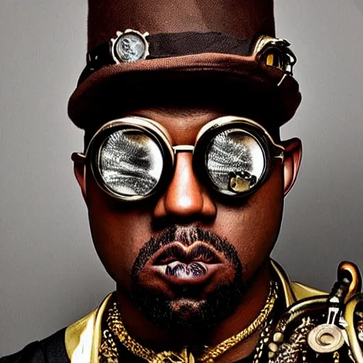 Prompt: steampunk kanye west