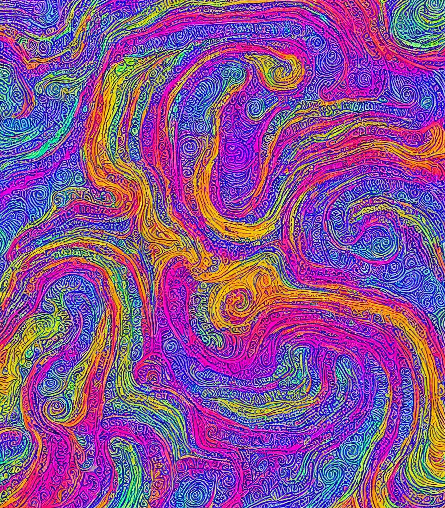 Image similar to a painting of the perfect, symmetrical wave, lineart!, pointilism, low saturation colors, triadic color palette, high detail