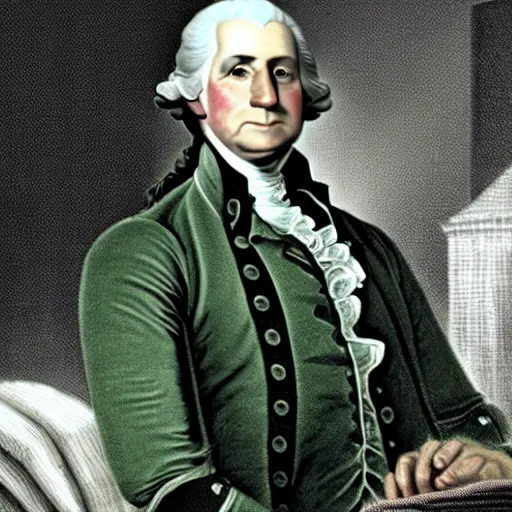 Image similar to extremely buff socialist george washington in green utopia nightmare