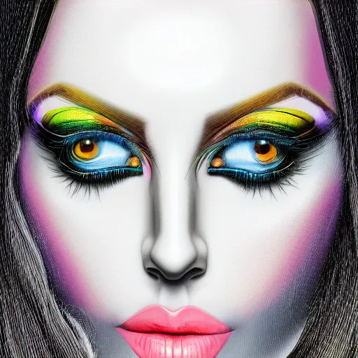 Prompt: hyperrealism mythological portrait of techno goddess, highly detailed, digital painting, illustrations