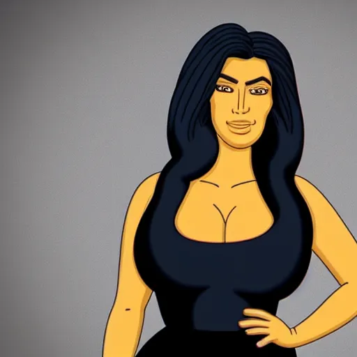 Image similar to kim kardashian in the simpsons super high quality 4k HD