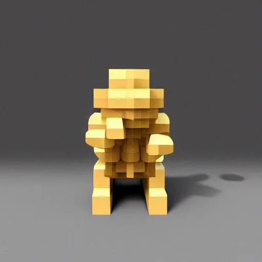 Image similar to a monkey made in a minimalist style, voxel, centered