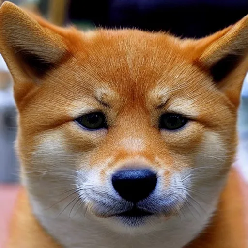 Prompt: a Cat with the face Of a Shiba inu, realistic