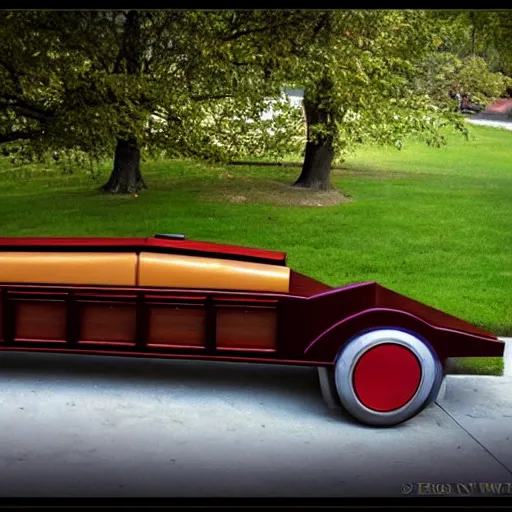 Image similar to frank lloyd wright styled car