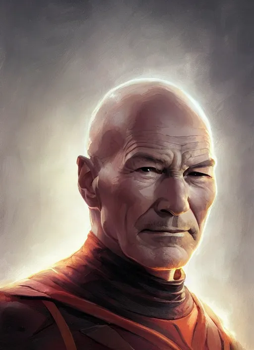 Prompt: Portrait of Patrick Stewart, marvel comics, dark, intricate, highly detailed, smooth, artstation, digital illustration by Ruan Jia and Mandy Jurgens and Artgerm and Wayne Barlowe and Greg Rutkowski and Frank Frazetta