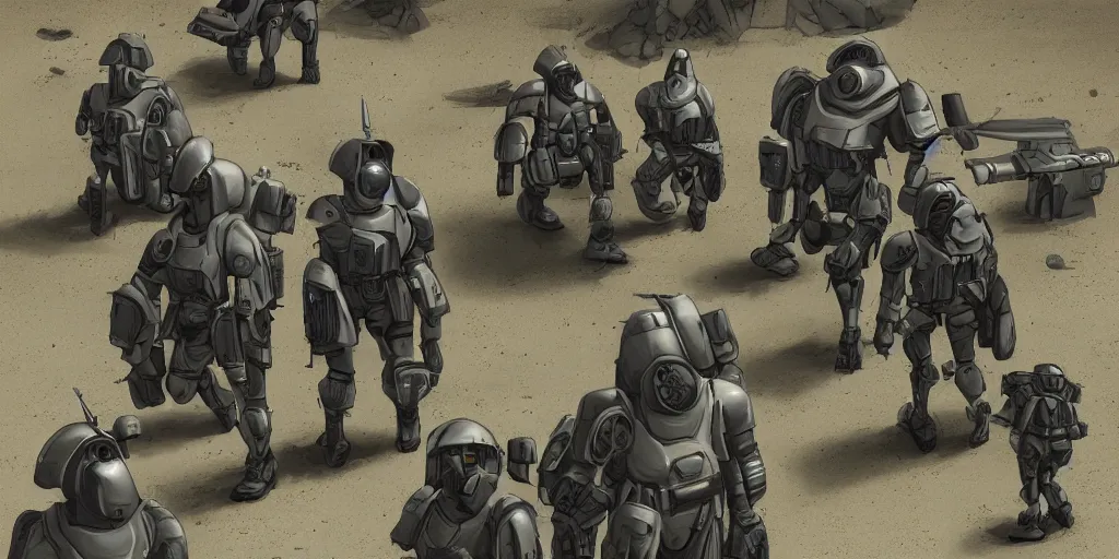 Image similar to High Tech Armored soldiers, Sci Fi Planet