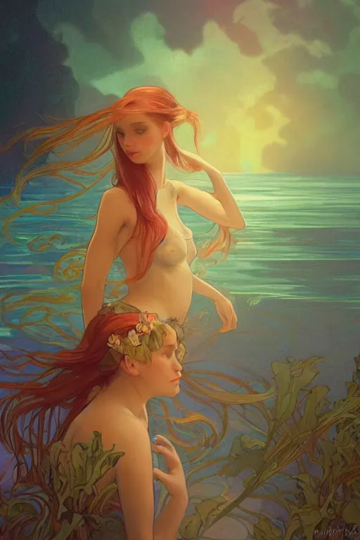 Image similar to a mermaid, cinematic lighting, soft bokeh, fantasy, modern, colourful, highly detailed, digital painting, artstation, deviantart, concept art, sharp focus, illustration, alphonse mucha, edward hopper