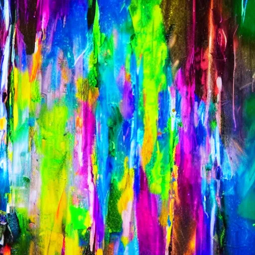 Prompt: abstract color explosion of paint and bones