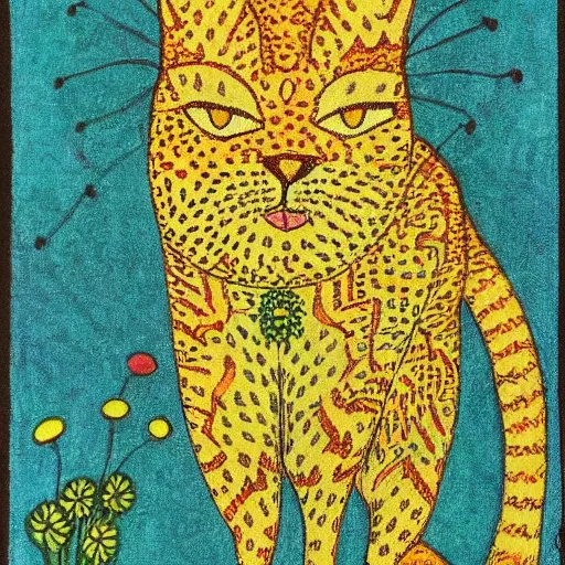 Prompt: a cat in the style of morris hirshfield