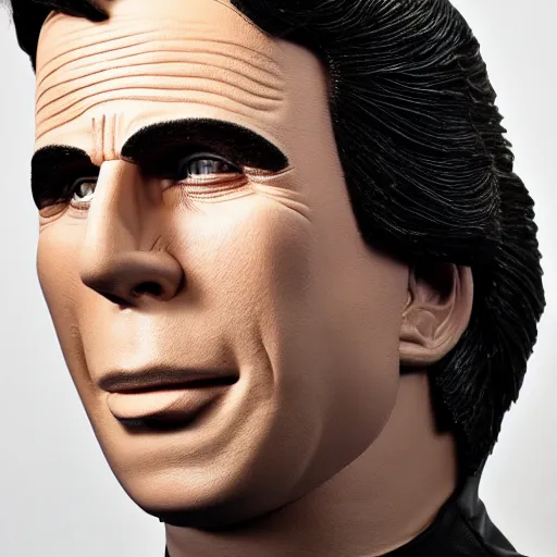 Image similar to animatronic John Travolta, exposed wires, photo, Stan Winston studios, detailed, 4k