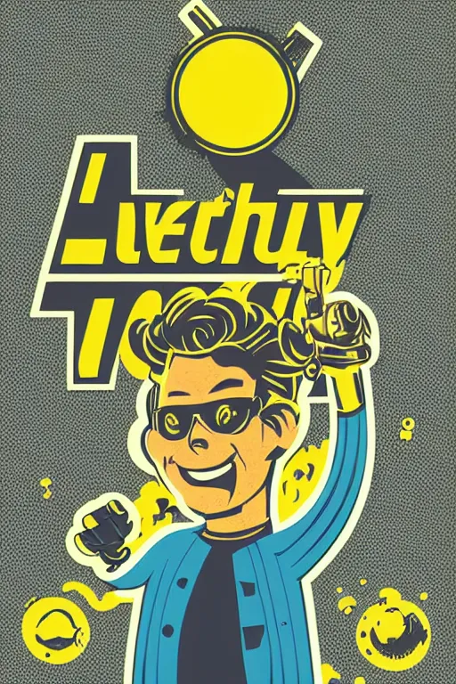 Image similar to fallout 7 6 retro futurist illustration art by butcher billy, sticker, colorful, illustration, highly detailed, simple, smooth and clean vector curves, no jagged lines, vector art, smooth andy warhol style