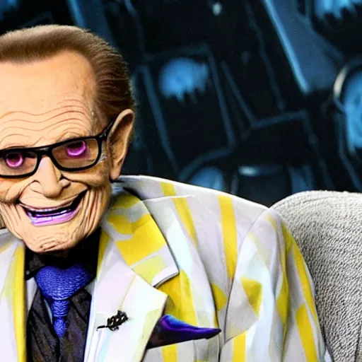 Prompt: larry - king dressed like skeletor comic - book drawing from mad - magazine