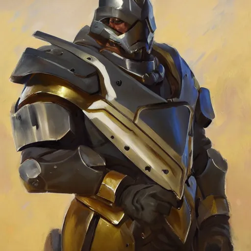 Image similar to greg manchess portrait painting of armored claude monet as overwatch character, medium shot, asymmetrical, profile picture, organic painting, sunny day, matte painting, bold shapes, hard edges, street art, trending on artstation, by huang guangjian, gil elvgren, ruan jia, randy vargas, greg rutkowski