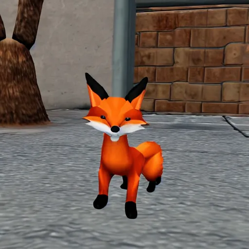 Image similar to a fox in a ps 1 game