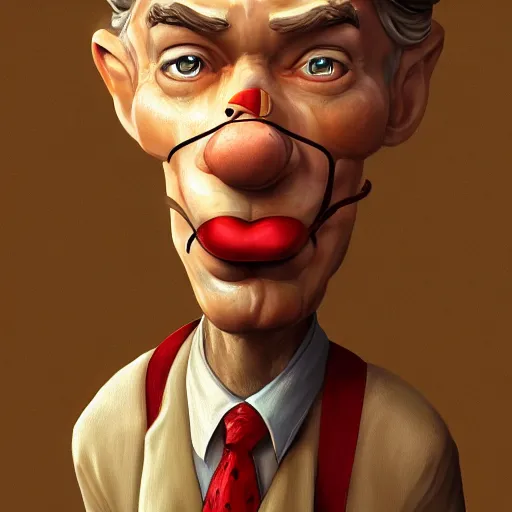 Image similar to Jerome Powell as Pinocchio, digital art, artstation