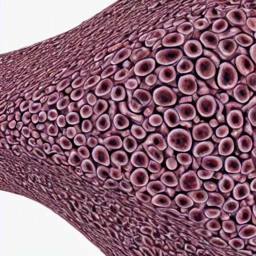 Image similar to one human skin cell rendered in 3 d made from machine parts, hyper realistic