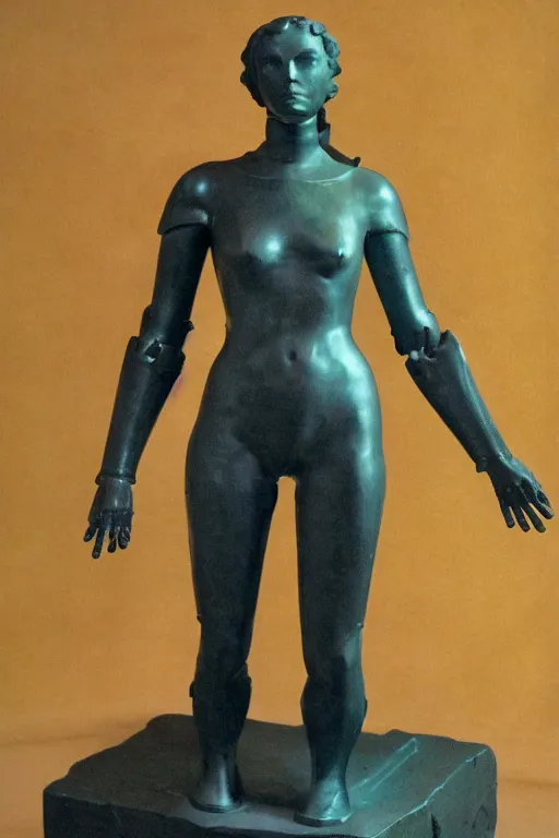Image similar to studio portrait of lawful good colorful female holy mecha paladin absurdly beautiful, elegant, young sensual graceful woman, sculpture by auguste rodin