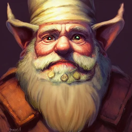 Image similar to a detailed portrait of a gnome wizard, by justin gerard and jean baptiste monge, digital art, realistic painting, dnd, character design, trending on artstation