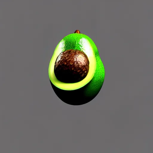 Prompt: photorealistic 3 d render of an avocado spider with lazer eyes